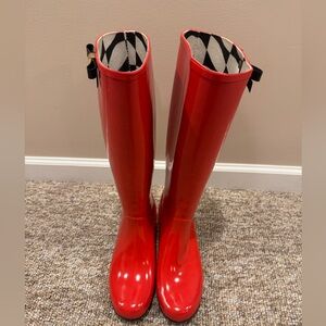 Kate Spade Red Knee-High Rain Boots